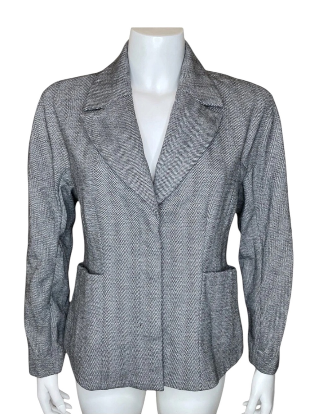 MM LaFleur Wakefield Blazer 6 Herringbone Gray Suit Jacket Career